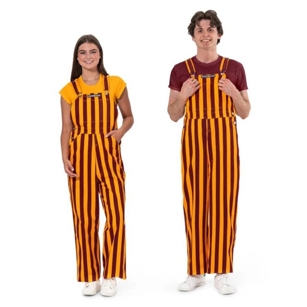🔥ASU Game Day Maroon & Gold Bib Overalls Sparky the Sun Devil Bibs size 2XL